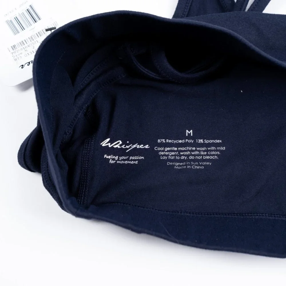 NEW WHISPER Anna Bra Marine Navy sports bra